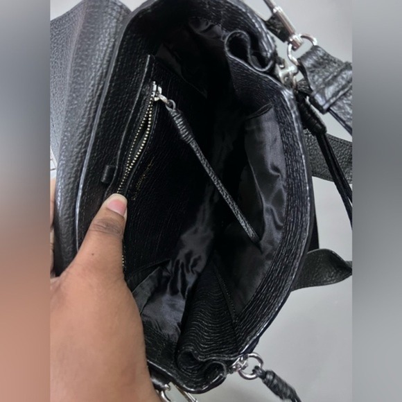 3.1 Phillip Lim Pashli Satchel Bag Black Pebble Leather Metallic Textured - Picture 10 of 13